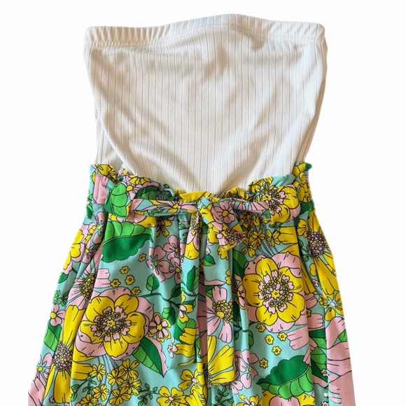 Jolie & Joy Garden Girl Strapless Floral New Preppy Romper Size Small - Picture 3 of 7